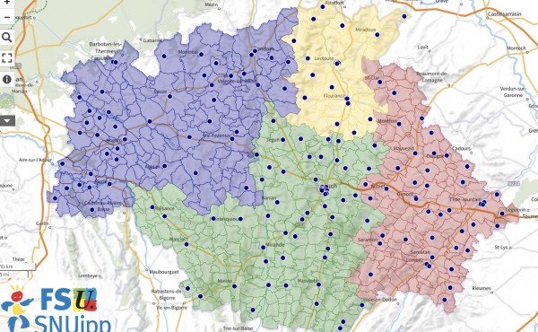 Carte interactive des écoles et circonscriptions