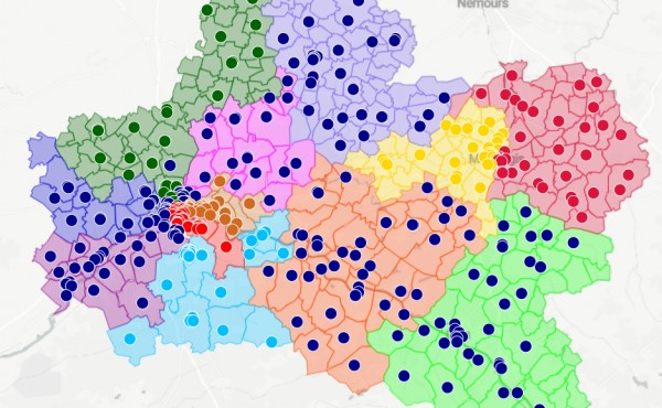 Carte des écoles du Loiret