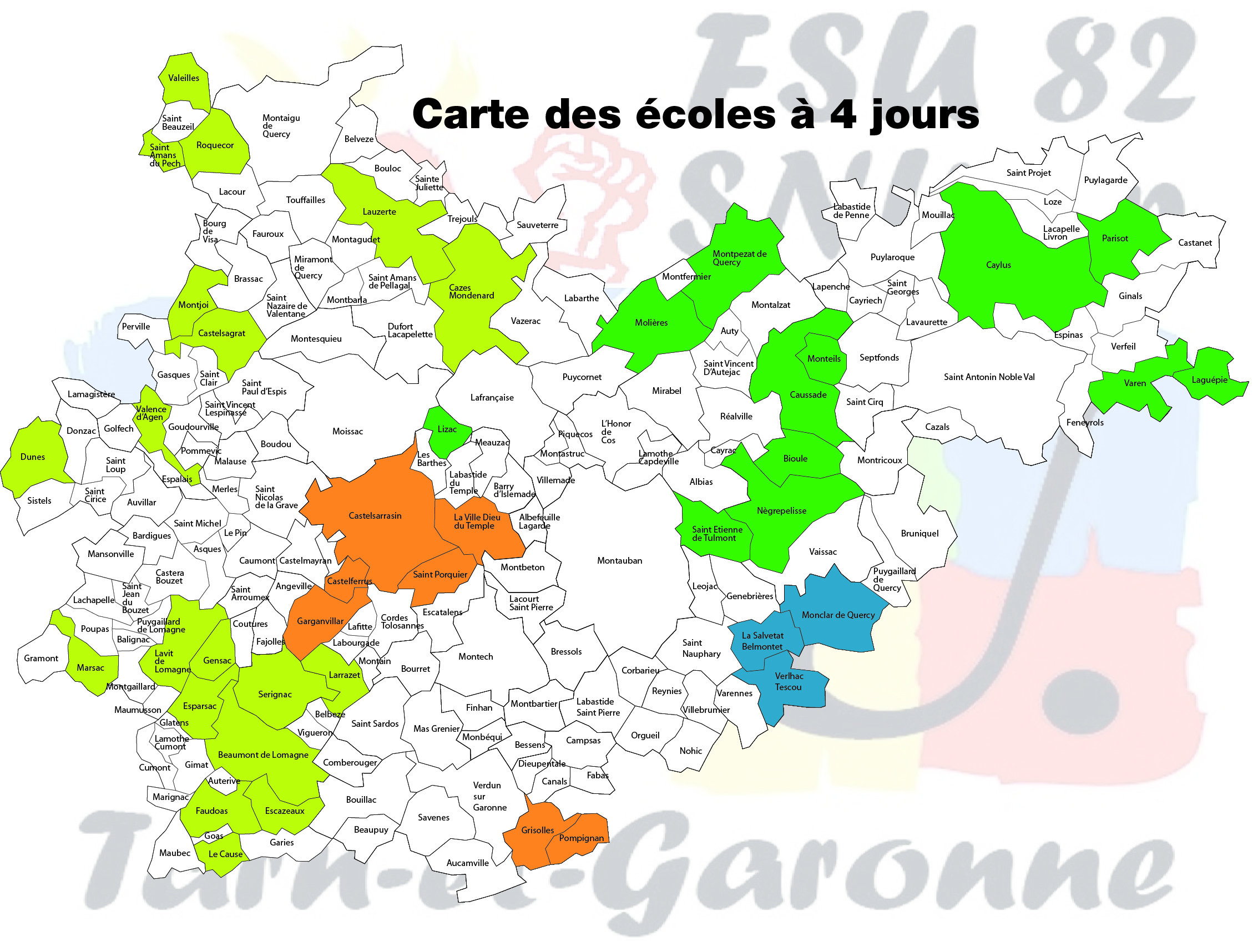 Carte &eacute;coles &agrave; 4 jours